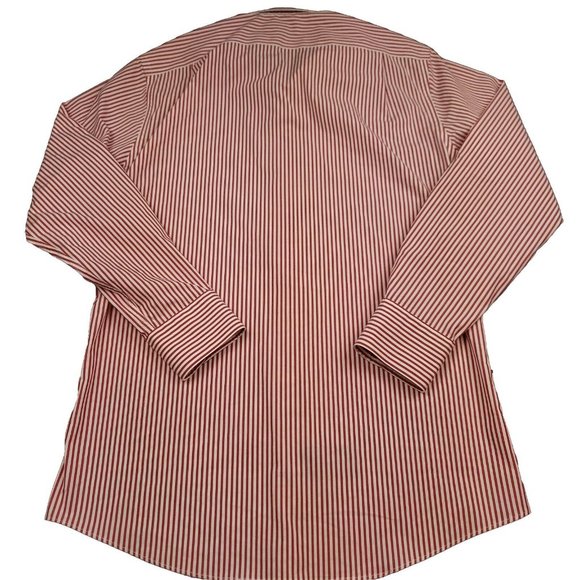 Ralph Lauren Mens 15 32/33 Shirt Black Label Button Up Red Stripe Slim Festive - Picture 2 of 11